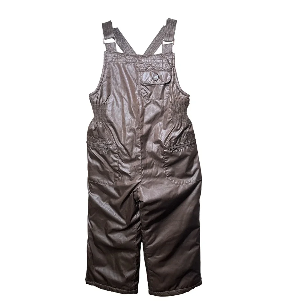 Old Navy Brown Fleece Lined Snow Bib‎ Overalls 3T